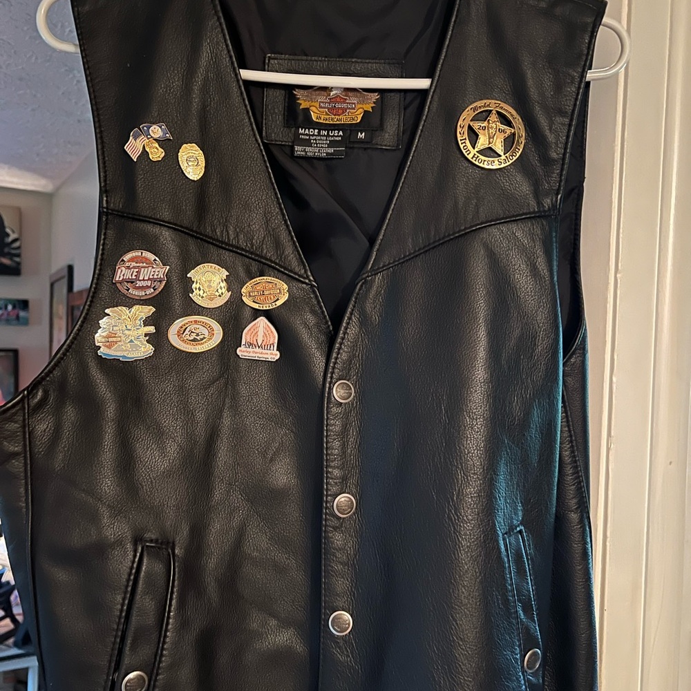 Harley Davidson Leather Vest Men’s Med EUC